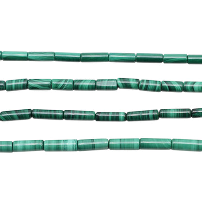 Fil de perles Malachite forme tube (4 tailles disponible)