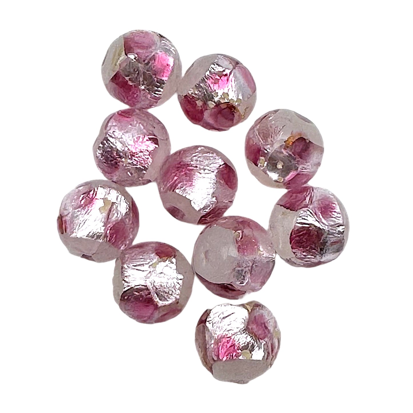 10 perles lucioles Hotaru d’Okinawa rose blanche