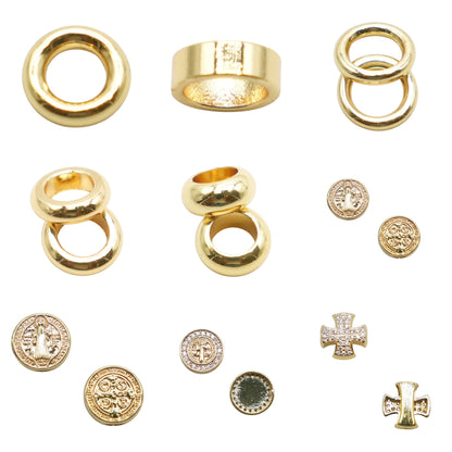 Set of 20 gold-plated brass spacer charms (17 designs available)