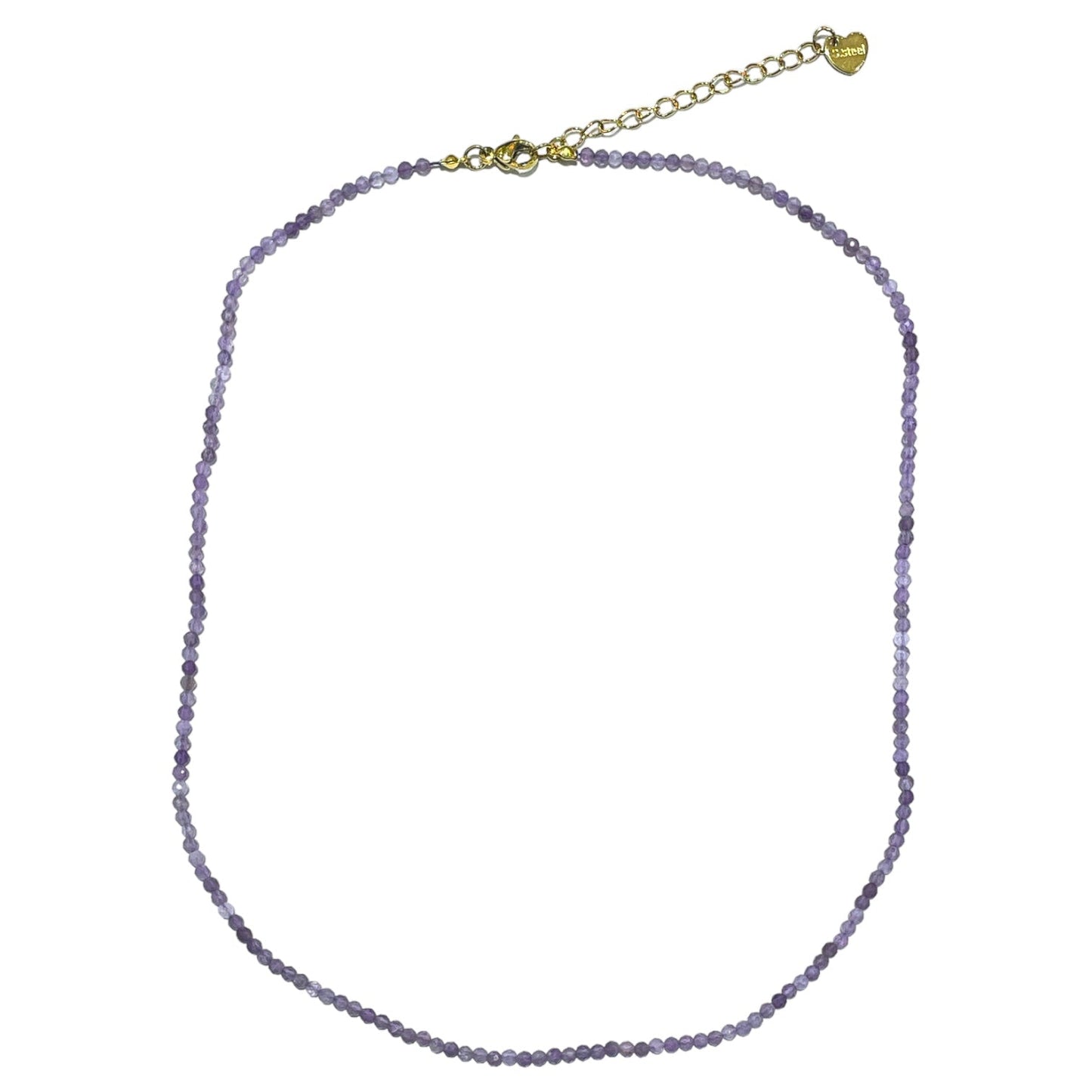 Collier Améthyste 2-3mm acier inoxydable doré/argenté