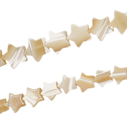 Fil de perles étoile en nacre dorée