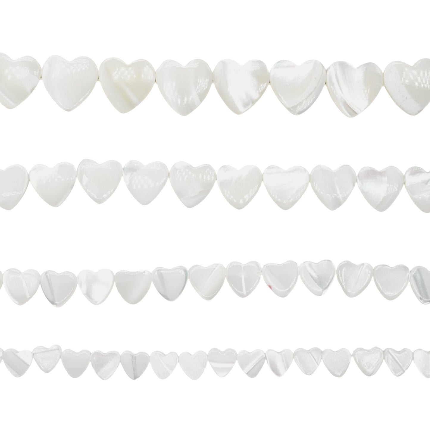 Fil de coeur percé latéralement en nacre blanche