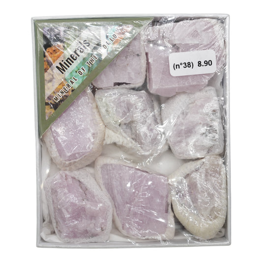 Boîte de mini Kunzite brute 8,5x10x3,5 cm N°38