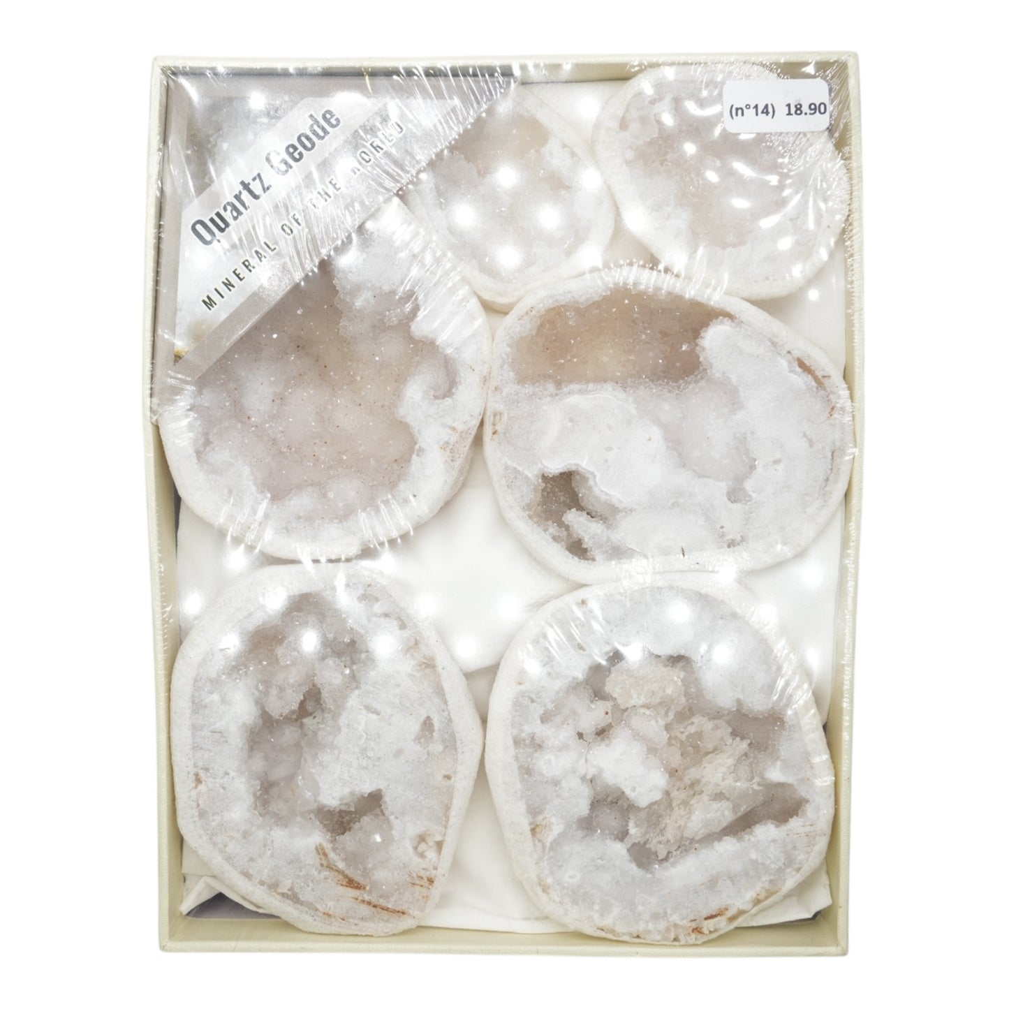 Boîte de Demi-Geode de Quartz 18x14x4 cm (n°14)