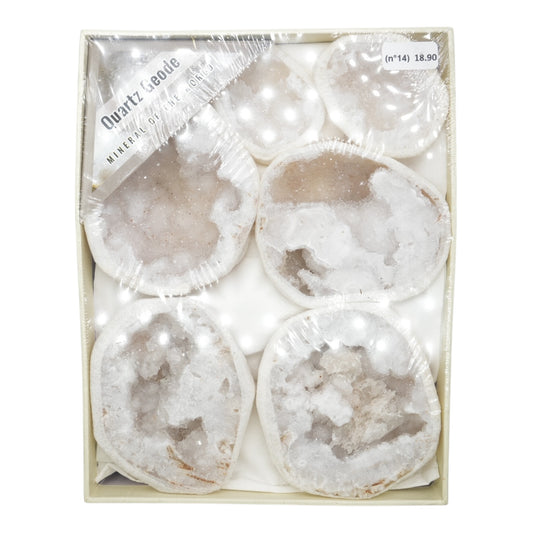 Boîte de Demi-Geode de Quartz 18x14x4 cm (n°14)