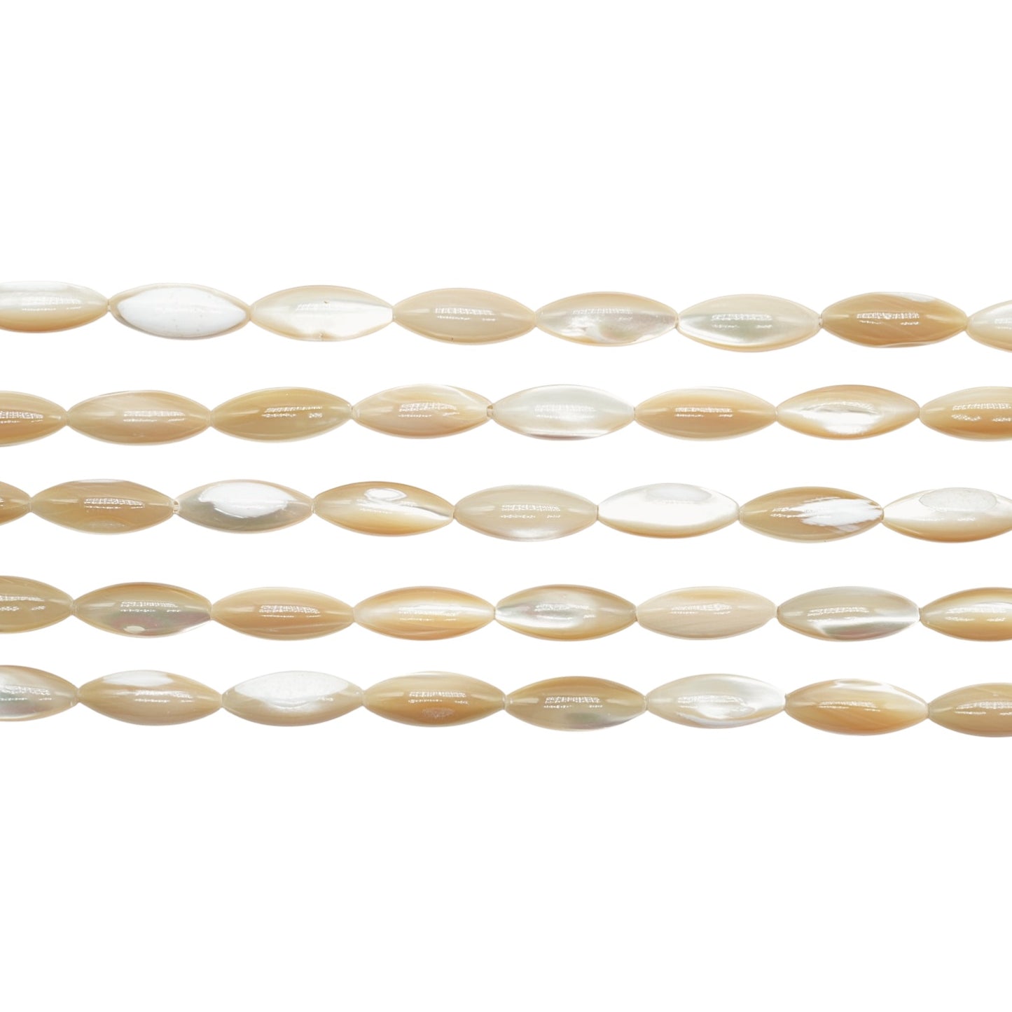 Fil de nacre dorée ovale allongé 5x12 mm