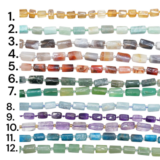 Fil de perle forme cylindrique 8x12 mm (85 pierres disponible) NEW
