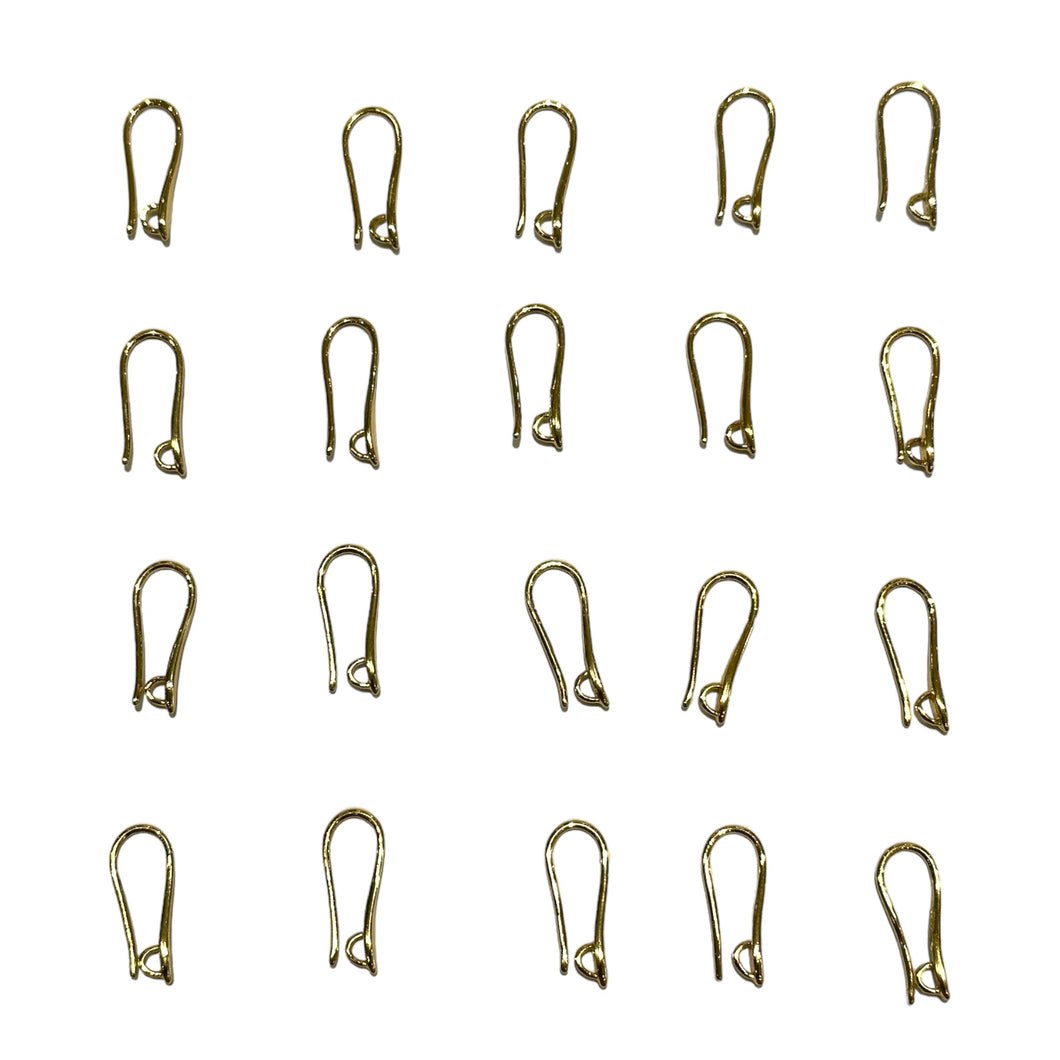 10 paires de crochets doré pour fabrication de boucle d'oreille en laiton rhodié 8x20mm