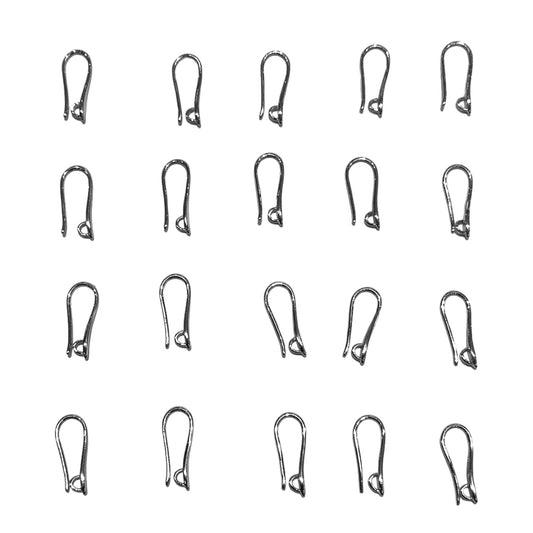 10 paires de crochets argenté pour fabrication de boucle d'oreille en laiton rhodié 8x20mm