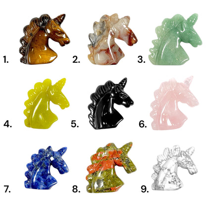 Figurine licorne 5x5x1.5 cm (10 pierres naturelles)
