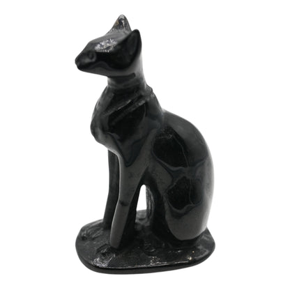 Figurine chat égyptien en obsidienne 10x6 cm