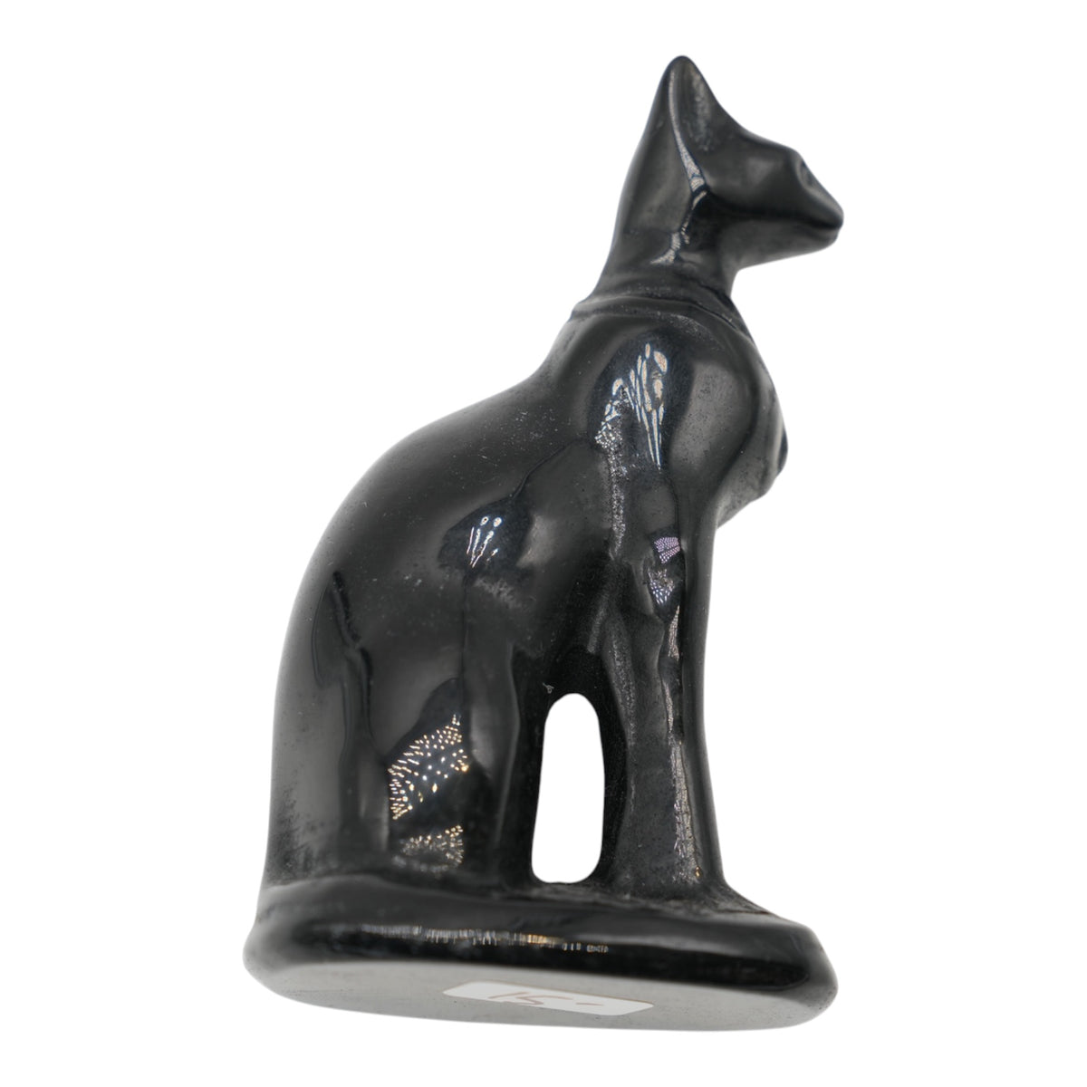 Figurine chat égyptien en obsidienne 10x6 cm
