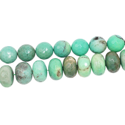 Fil de perles Agate verte chauffe facettée RONDELLE