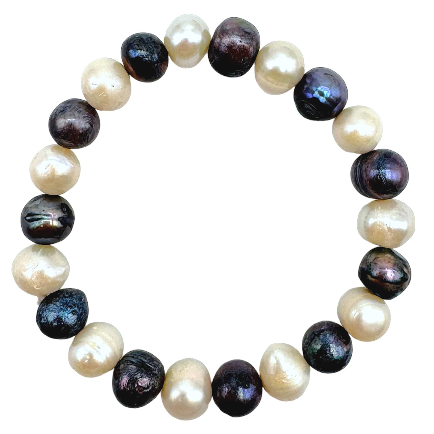 Bracelet perles d’eau douce bicolore A