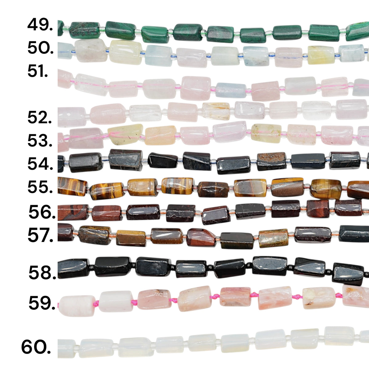 Fil de perle forme cylindrique 8x12 mm (85 pierres disponible) NEW