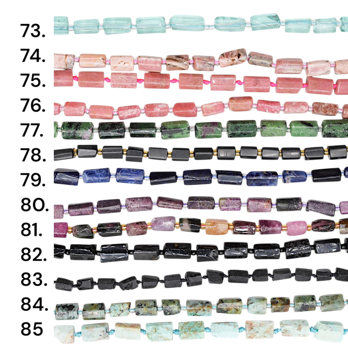 Fil de perle forme cylindrique 8x12 mm (85 pierres disponible) NEW