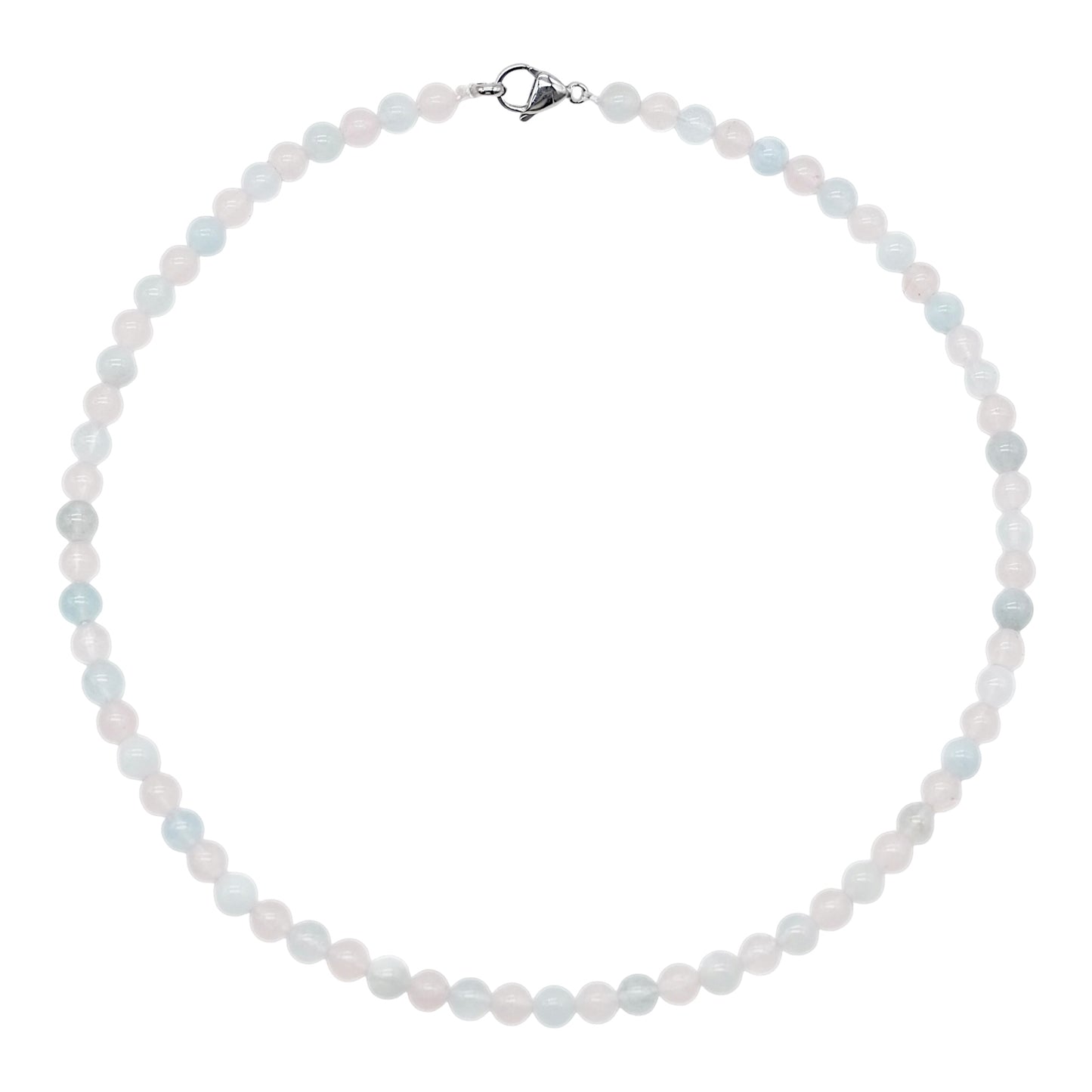 Collier Équilibre amoureux— Aigue-Marine, Quartz rose (numéro 9)