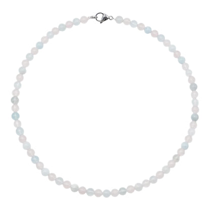 Collier Équilibre amoureux— Aigue-Marine, Quartz rose (numéro 9)