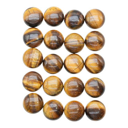 Lot de 20 pendentif Cabochon rond Oeil de tigre AAA 20 mm — Épaisseur 4.5 mm