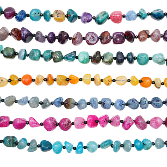 Fil de perles forme libre Agate chauffée 16 mm