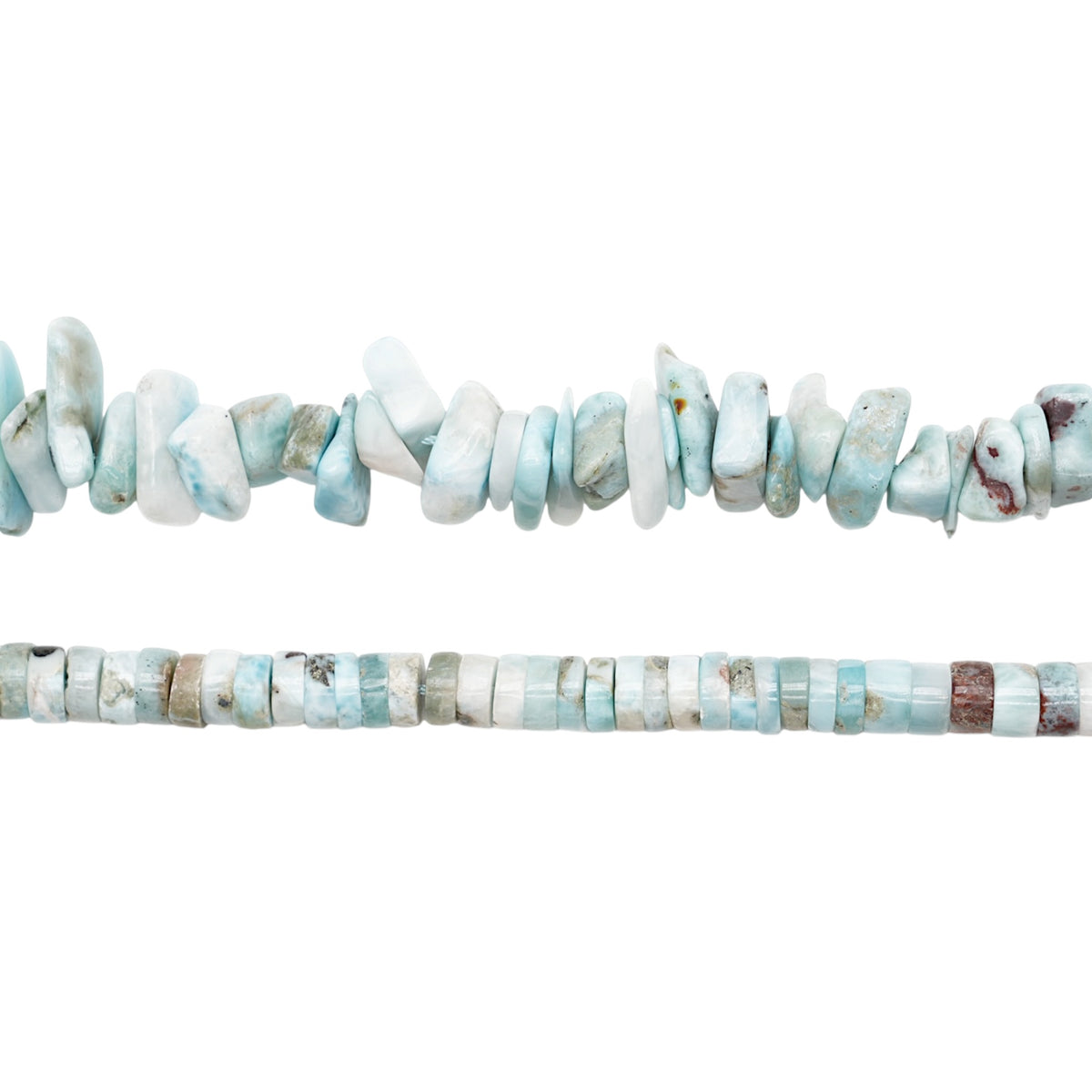 Fil de perles forme libre Larimar de Republique dominicaine