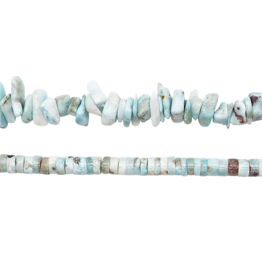 Fil de perles forme libre Larimar de Republique dominicaine
