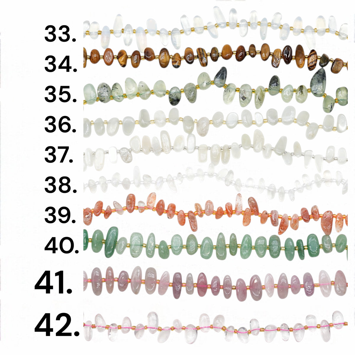 Natural Stone Bead Strand 8x19 mm (29 beads available)