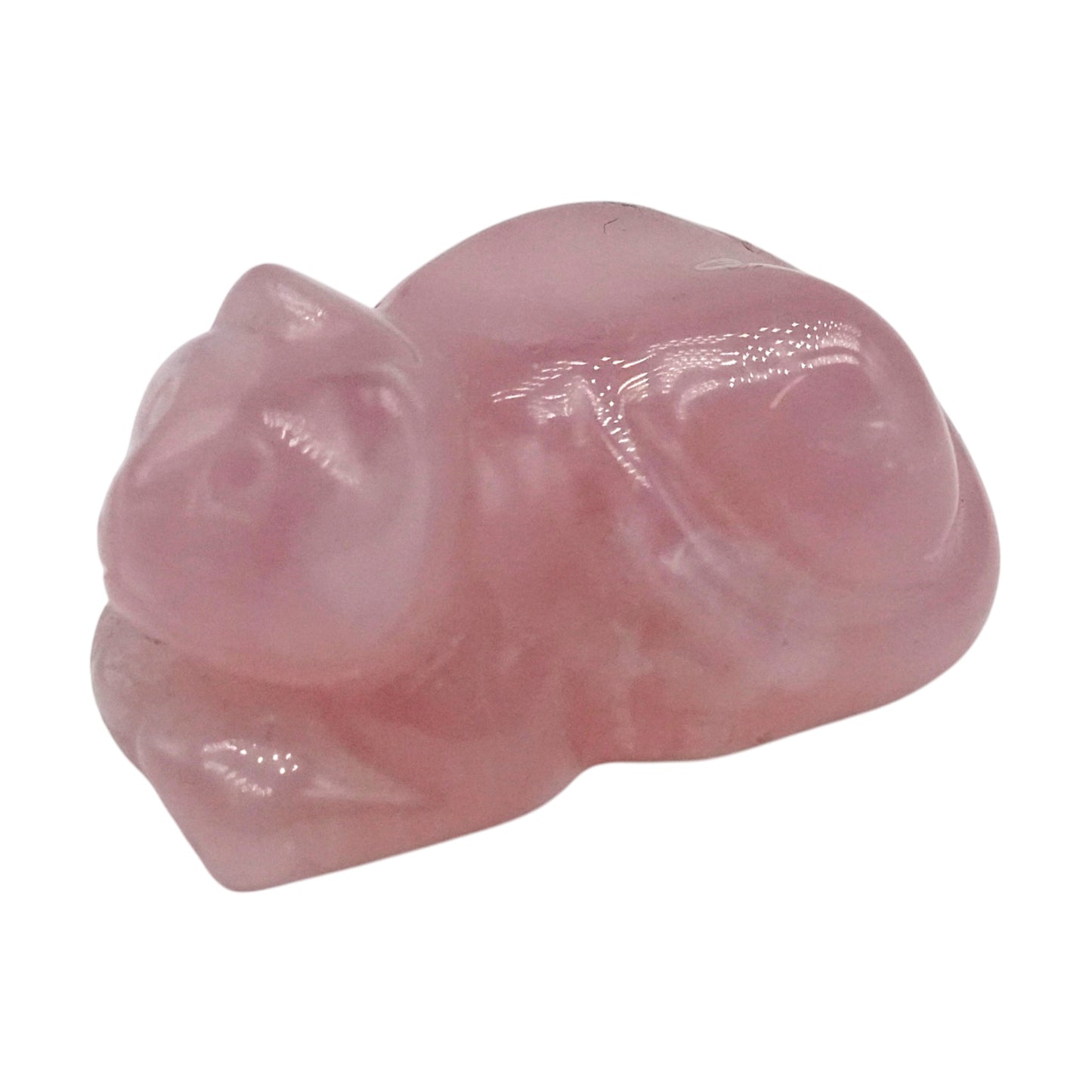 Figurine chat en Quartz rose