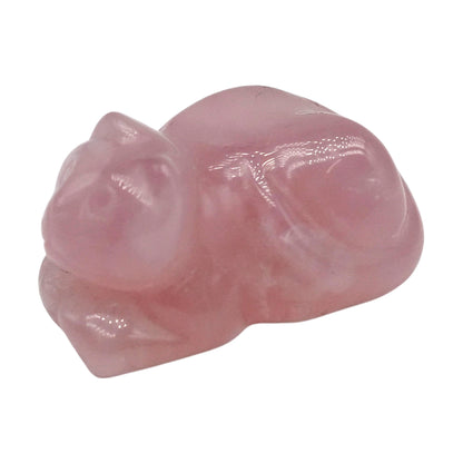 Figurine chat en Quartz rose