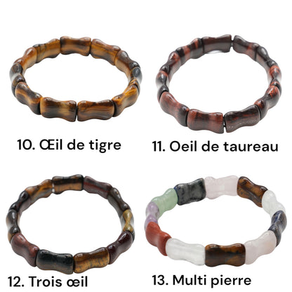 Bracelet forme os à 2 trous facetté AA+13x18x7.5 mm (14 pierres disponible) #21