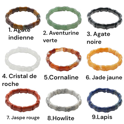 Bracelet forme os à 2 trous facetté AA+13x18x7.5 mm (14 pierres disponible) #21