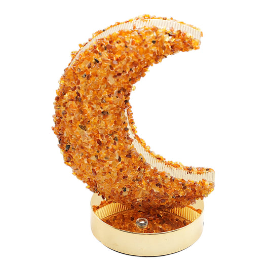 Lampe Lune en Ambre 21x14 cm – Rechargeable & Tactile