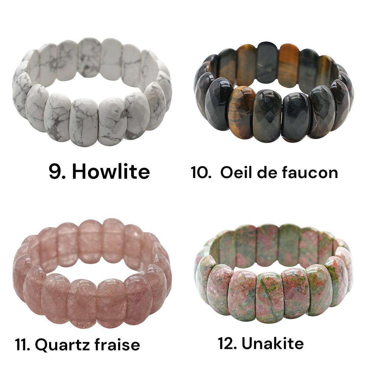 Bracelet à 2 trous facetté AA+ 13x25 mm (21 pierres disponible) #10 NEW