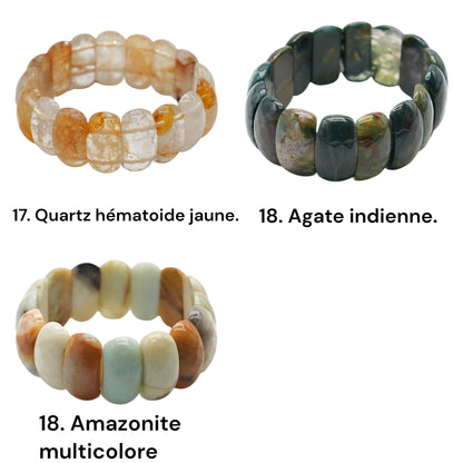 Bracelet à 2 trous facetté AA+ 13x25 mm (21 pierres disponible) #10 NEW