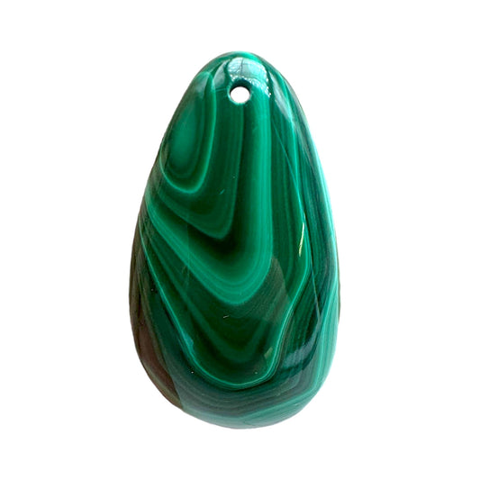 Pendentif goutte plate en Malachite