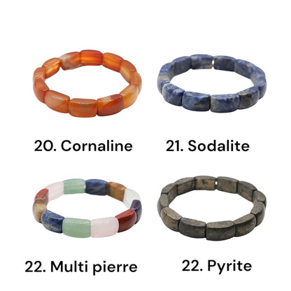 Bracelet à 2 trous AA+ 11x17 mm (27 pierres disponible) #8 RESTOCK