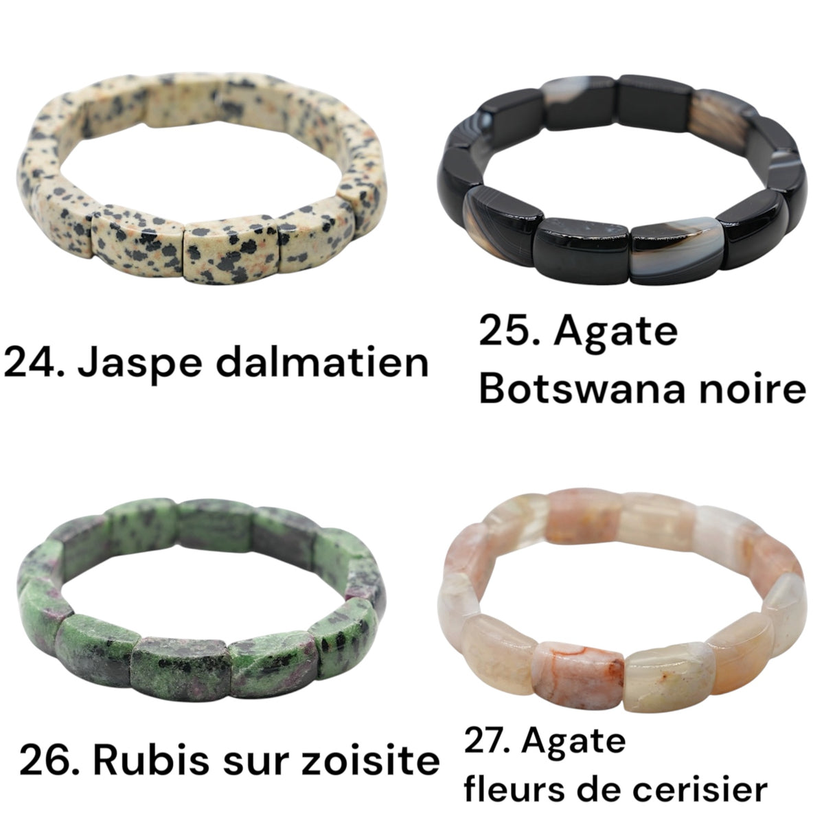Bracelet à 2 trous AA+ 11x17 mm (27 pierres disponible) #8 RESTOCK NEW
