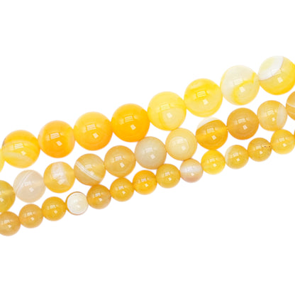 Fil de perle Agate jaune chauffée