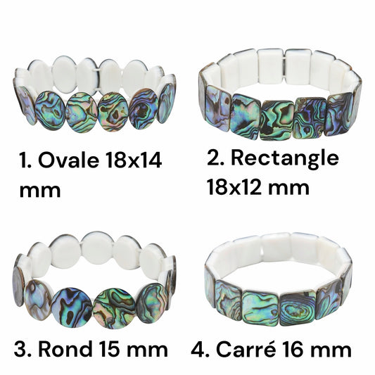 Bracelet à 2 trous Ormeau AA+ (4 modèles disponibles)