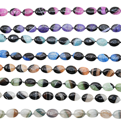 Fil de perles en Agate ovale 15x20 mm (8 pierres disponible)