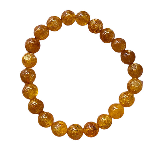 Bracelet ambre orange adulte 10 mm