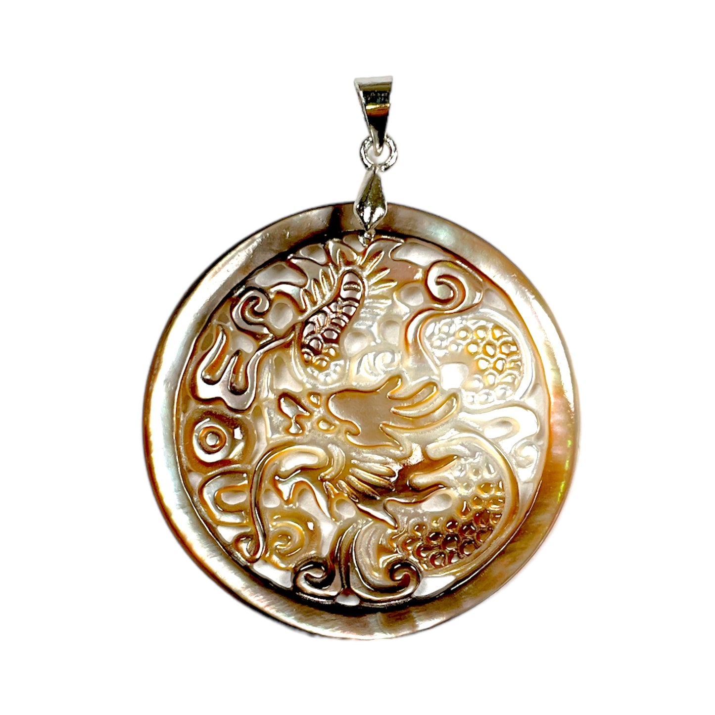 Pendentif dragon nacre