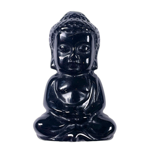 Figurine bouddha en Obsidienne noire