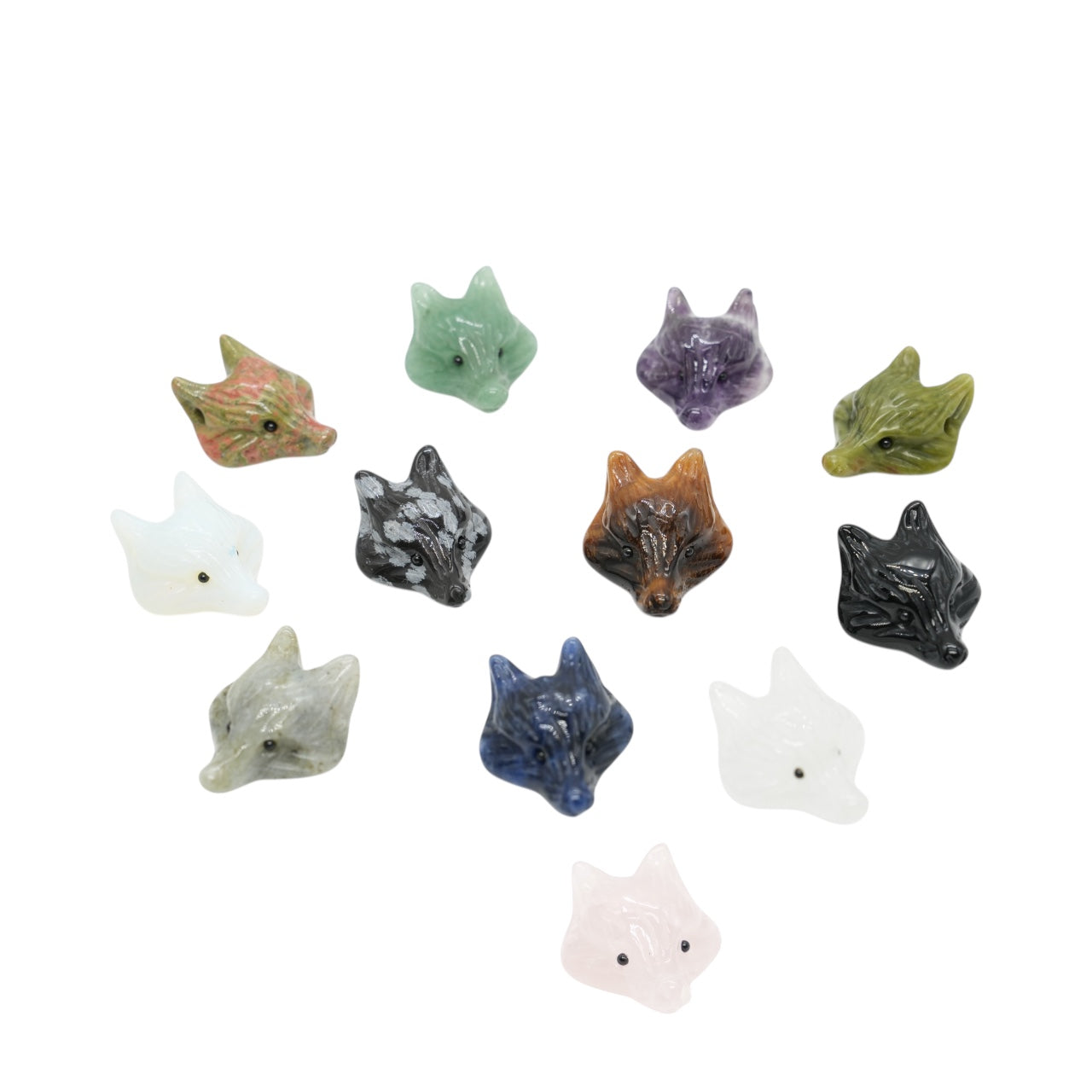 Pendentif Tête de Renard percé sur le côté (12 pierres disponible)