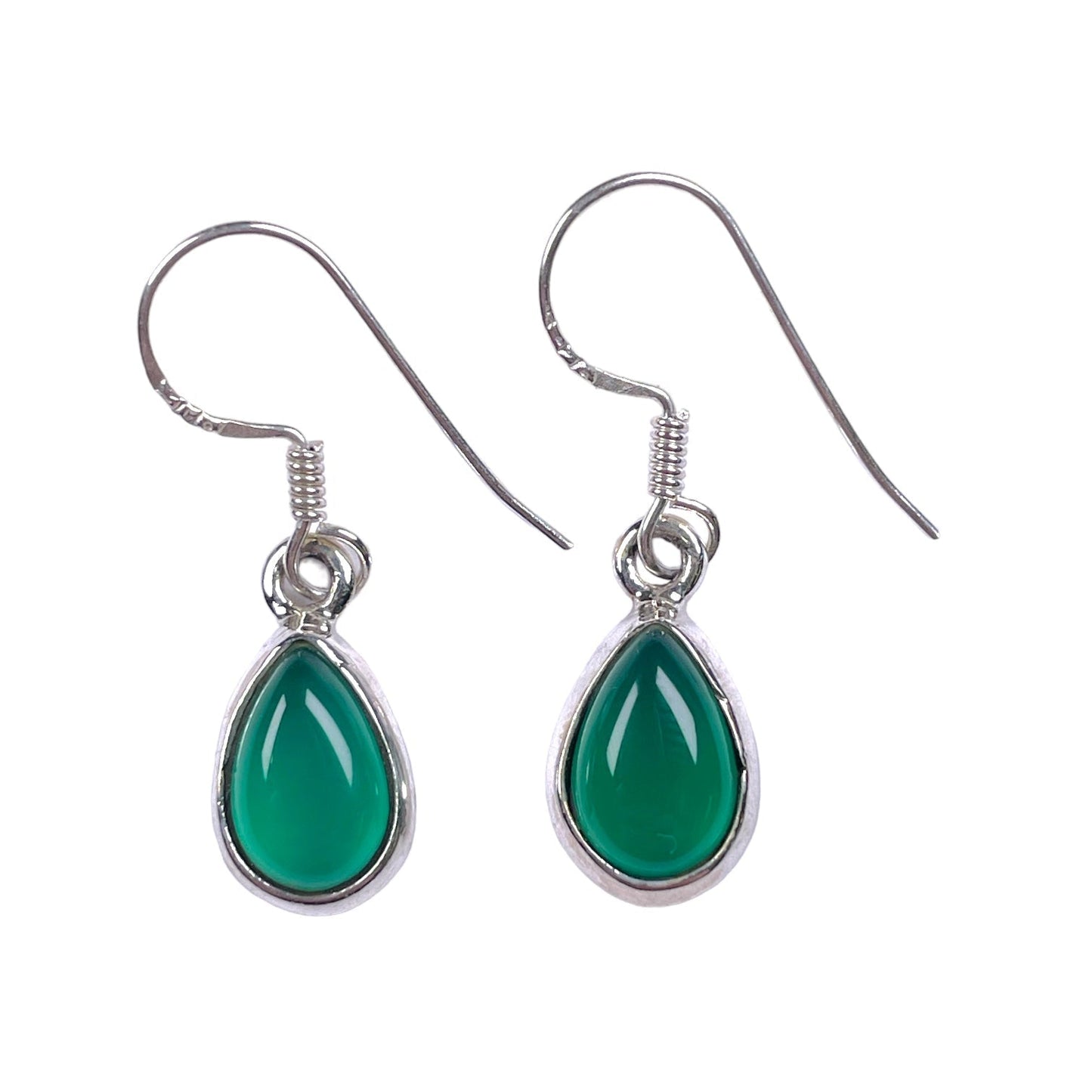 Boucle d'oreille en Argent 925 & agate verte