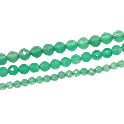 Fil de perles facettées Agate verte A