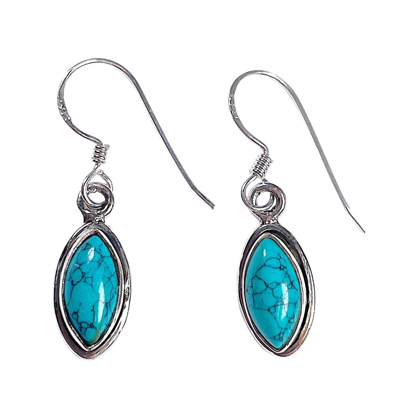 Boucle d'oreille en Argent 925 & turquoise de Chine