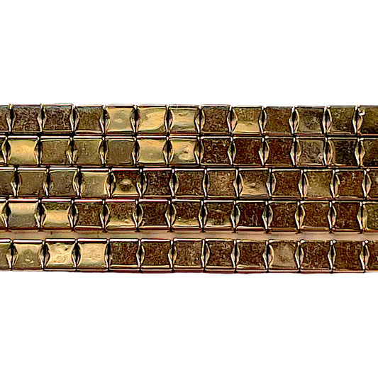 Fil de perle Hématite electroplaquée dorée HED-93