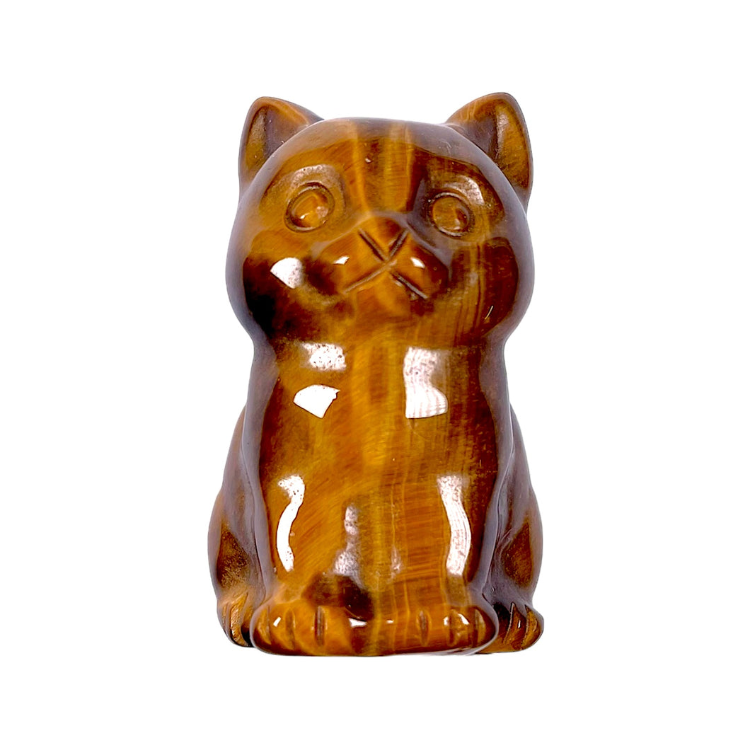 Figurine chat en Oeil de tigre