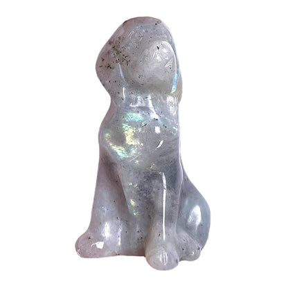 Figurine de chien en Labradorite